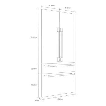 Imagen 3 de Signature Kitchen Suite 36" Stainless Steel Refrigerator Panel Kit Model SKSP3D360S