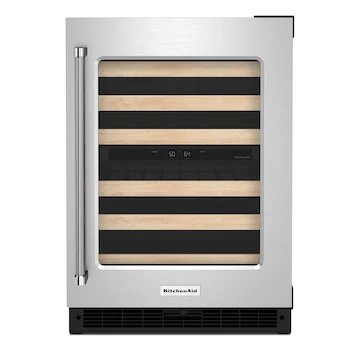 Imagen de referencia para KitchenAid KUWR214KSB 24" Undercounter Wine Cellar Black Stainless Steel 46 Bottle Capacity