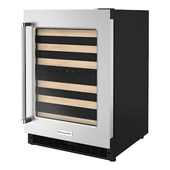 Imagen 3 de KitchenAid KUWR214KSB 24" Undercounter Wine Cellar Black Stainless Steel 46 Bottle Capacity