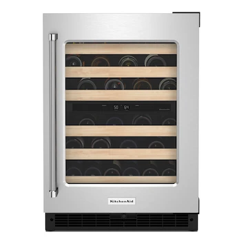 Imagen 4 de KitchenAid KUWR214KSB 24" Undercounter Wine Cellar Black Stainless Steel 46 Bottle Capacity