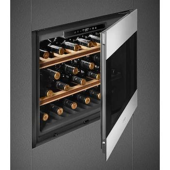 Imagen 2 de Cava de Vinos Empotrable Smeg CVIU321X1 de Acero Inoxidable para 21 Botellas