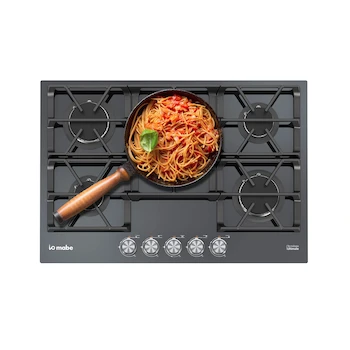 Imagen 2 de Parrilla de Gas LP IO Mabe IO75BG0 Negra 5 Quemadores Acero Inoxidable 76 cm