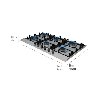 Imagen 3 de Teka EFX 90.1 6G AI AL 2DR CI Parrilla a Gas LP 6 Quemadores Acero Inoxidable 90 cm