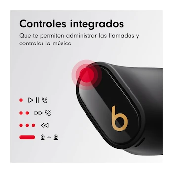 Imagen 5 de Audífonos Inalámbricos Bluetooth Beats Studio Buds + Modelo MJ4X3LL/A Color Negro Oro