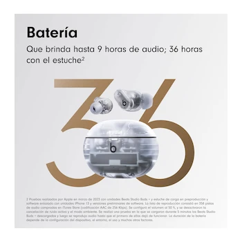 Imagen 3 de Audífonos Inalámbricos Bluetooth Beats Studio Buds + Color Transparente