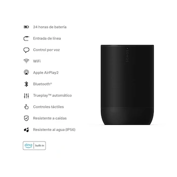 Imagen 4 de Sonos Move 2 Bocina Portátil Wi-Fi Bluetooth con Amazon Alexa