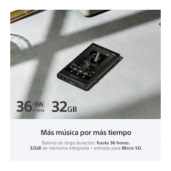 Imagen 4 de Reproductor de Música Digital Walkman Sony NW-A306 con 32GB de Almacenamiento Interno en Color Negro