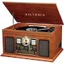 Miniatura de Victrola VTA-200B-MAH Mahogany Nostalgic 6-in-1 Bluetooth Record Player Multimedia Center with Turntable CD Cassette FM Radio