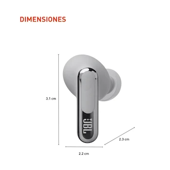 Imagen 2 de JBL Live Beam 3 Audífonos Inalámbricos Bluetooth True Wireless Earbuds Color Plata