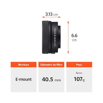 Imagen 4 de Lente de Cámara Sony SELP1650 E PZ 16-50mm f/3.5-5.6 OSS Power Zoom Negro