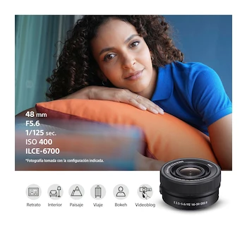 Imagen 5 de Lente de Cámara Sony SELP1650 E PZ 16-50mm f/3.5-5.6 OSS Power Zoom Negro