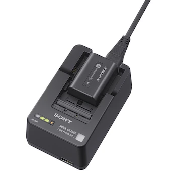 Imagen 2 de Cargador de Batería Sony BC-QM1 InfoLITHIUM para Cámaras Handycam Negro