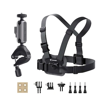 Imagen de referencia para INSTA360 Kit de Bicicleta para Cámara de Acción Bike Bundle con Montura para Manubrio, Correa para Pecho, Extensión para Casco, Adaptador de 3 Clavijas a 1/4" y Tornillos