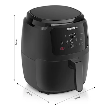 Imagen 5 de Chefman TurboFry Freidora de Aire Digital 4.7 L Negra