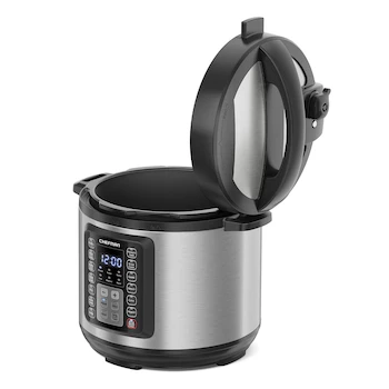 Imagen 2 de Chefman RJ40-6-D-BLACK Olla de Presión Eléctrica Acero Inoxidable Negro 5.6 L