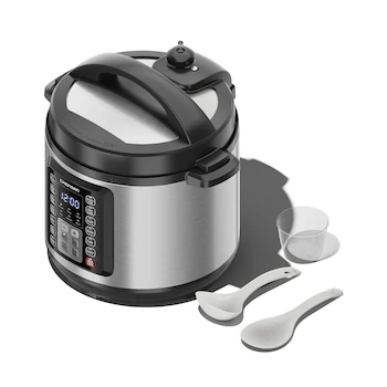 Imagen 4 de Chefman RJ40-6-D-BLACK Olla de Presión Eléctrica Acero Inoxidable Negro 5.6 L