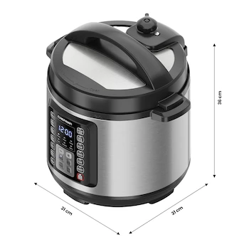 Imagen 5 de Chefman RJ40-6-D-BLACK Olla de Presión Eléctrica Acero Inoxidable Negro 5.6 L