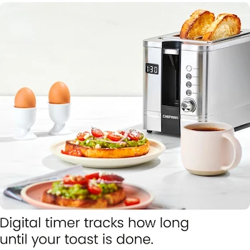 Imagen 4 de Chefman RJ31-SS-V2-D Tostador de Pan Digital de Dos Rebanadas Acero Inoxidable