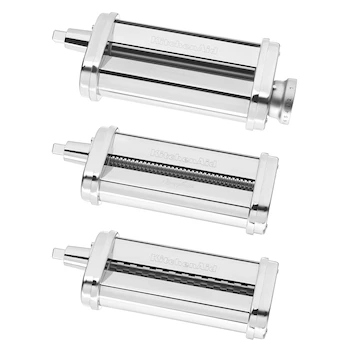 Imagen de referencia para KitchenAid KSMPRA Set de 3 Aditamentos para Pasta con Rodillo, Cortador de Fettuccine y Cortador de Espagueti