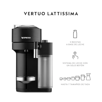 Imagen 3 de Cafetera Nespresso by De'Longhi Vertuo Lattissima ENV300B Negra