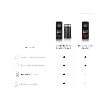 Imagen 4 de Combo Cafetera Nespresso Essenza Mini Negra con Espumador de Leche Aeroccino3