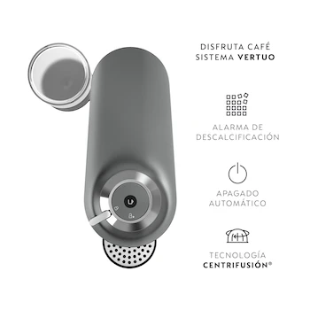 Imagen 3 de Cafetera Nespresso Vertuo Pop Deluxe by De'Longhi Color Titan con Tanque de Agua de 1.1 Litros