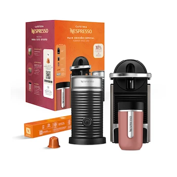 Imagen de referencia para Combo Nespresso De'Longhi Cafetera Pixie Titán con Tanque de Agua 0.7L y Termo de Viaje