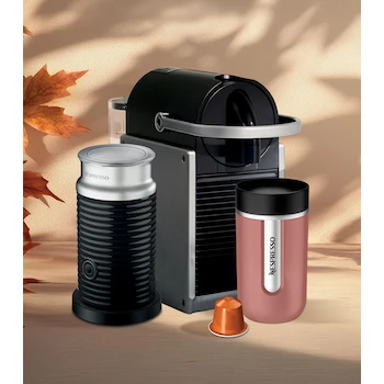 Imagen 2 de Combo Nespresso De'Longhi Cafetera Pixie Titán con Tanque de Agua 0.7L y Termo de Viaje