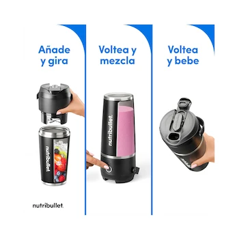 Imagen 2 de Licuadora Portátil Nutribullet Flip Modelo NBP016B de Acero Inoxidable con Capacidad de 591 ml
