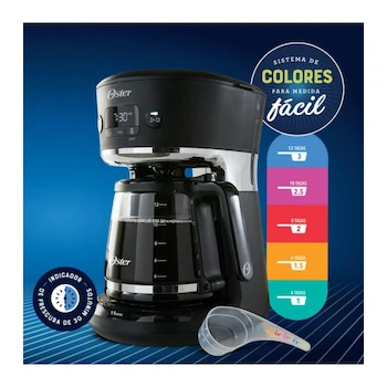 Imagen 3 de Oster Cafetera Programable 2083222 Negra para 12 Tazas