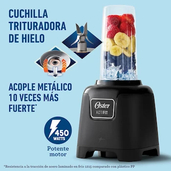 Imagen 3 de Oster Licuadora Personal Negra con Vaso Portátil de 600 ml