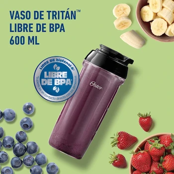 Imagen 5 de Oster Licuadora Personal Negra con Vaso Portátil de 600 ml