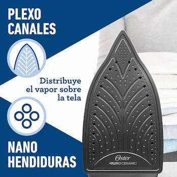 Imagen 3 de Oster GCSTBS6052 Plancha de Vapor con Suela de Cerámica Azul