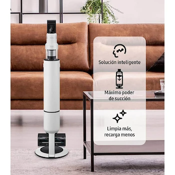 Imagen 2 de Aspiradora Inalámbrica Samsung Bespoke Jet AI Ultra VS28C9762UK con Estación de Limpieza Todo en Uno, Color Blanco Niebla