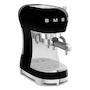 Miniatura de Cafetera Expreso Smeg 50's Style ECF02BLUS Negra con Tanque de 1.1 Litros
