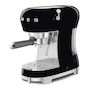 Miniatura de Cafetera Expreso Smeg 50's Style ECF02BLUS Negra con Tanque de 1.1 Litros