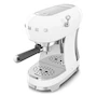 Miniatura de Cafetera Expreso Smeg ECF02WHUS Blanca Estilo Retro 50's con Tanque de Agua 1.1 Litros