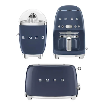 Imagen de referencia para Smeg 44923017 Combo Estilo Retro 50's: Cafetera de Goteo, Tostador de 2 Rebanadas y Exprimidor de Cítricos Color Crema