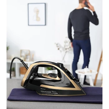 Imagen 4 de Plancha de Vapor T-fal Puregliss FV8064X0 Durilium Airglide Autoclean Negro con Dorado