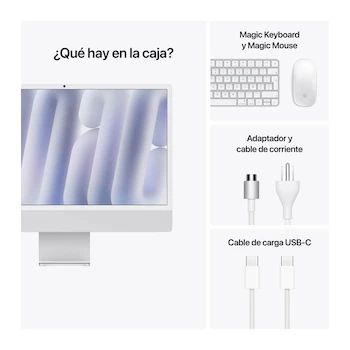 Imagen 5 de Apple iMac 24 Pulgadas Pantalla Retina 4.5K Chip M4 8 Núcleos CPU 8 Núcleos GPU 16GB Memoria Unificada 256GB SSD Plata Modelo MWUC3Y/A