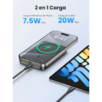 Imagen 4 de UGREEN PB206 Batería Portátil Magnética 10000 mAh Negro