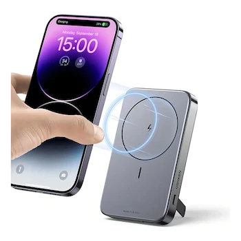 Imagen 3 de UGREEN PB206 Batería Portátil Magnética 10000 mAh con Soporte Plegable y Pantalla LED