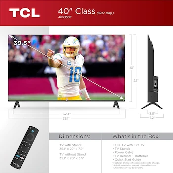 Imagen 4 de TCL Class S3 40" 1080p LED Smart TV with Fire TV, Model 40S350F, 2023, Black