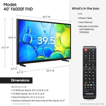 Imagen 2 de Samsung Smart TV Serie F6000 40 Pulgadas Full HD Modelo 2025