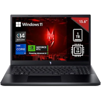 Imagen alusiva al producto Acer Nitro V ANV15-51-95KN Laptop 15.6" Intel Core i9-13900H 16GB RAM 1TB SSD NVIDIA GeForce RTX 4060 Obsidian Black with 1 Year Free Theft and Natural Disaster Insurance