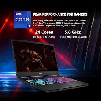 Imagen 2 de MSI Katana 15 HX B14WGK-016US Laptop Gaming 15.6" Negro Intel Core i9-14900HX NVIDIA GeForce RTX 4070 32GB DDR5 1TB NVMe SSD Windows 11 Home