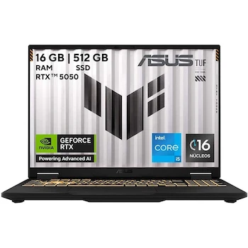 Imagen de referencia para ASUS TUF Gaming F16 2025 16-inch Laptop Intel Core i5 NVIDIA GeForce RTX 3050 16GB RAM 512GB SSD