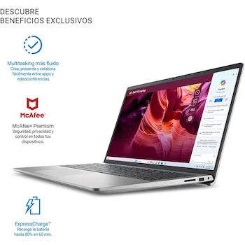 Imagen 4 de Laptop Dell Inspiron 15 Modelo DC15255 Pantalla 15.6 Pulgadas Resolución Full HD 1920x1080 Procesador AMD Ryzen 5 7520U Memoria RAM 8GB Almacenamiento 512GB SSD Sistema Operativo Windows 11 Home en Español Color Negro