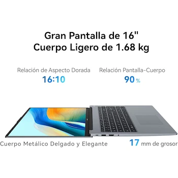 Imagen 2 de HUAWEI MateBook D 16 Intel 12th Gen Core i5-12450H 16GB RAM 512GB SSD Windows 11 Plateado