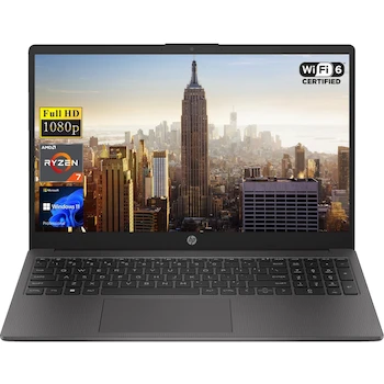 Imagen alusiva al producto Laptop HP 255 G10 15.6" FHD, Procesador AMD Ryzen 7 7730U, 32GB RAM, 1TB PCIe SSD, Windows 11 Pro, Negro